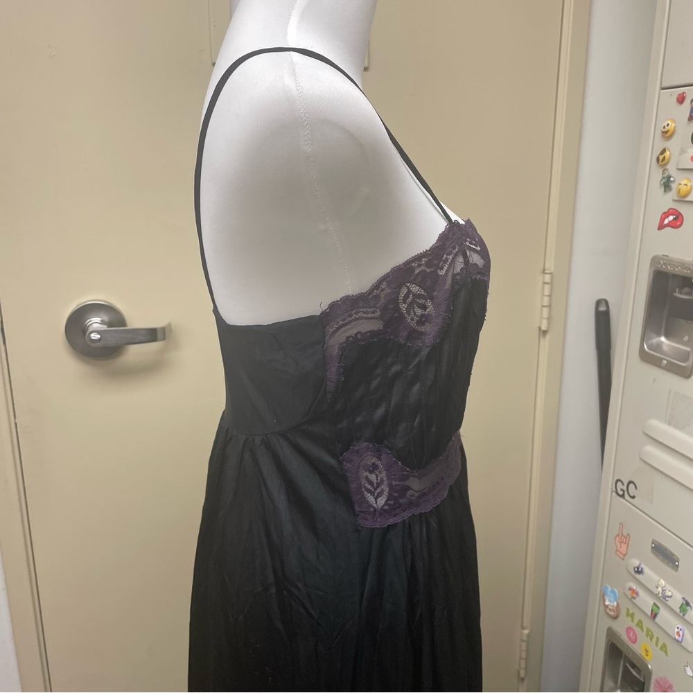 Lily of France VTG 70’s Rosa Puleo Szule Nightgown size small black purple - Picture 7 of 12